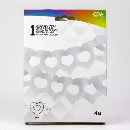 Guirlande deux c�urs 4m - Blanc