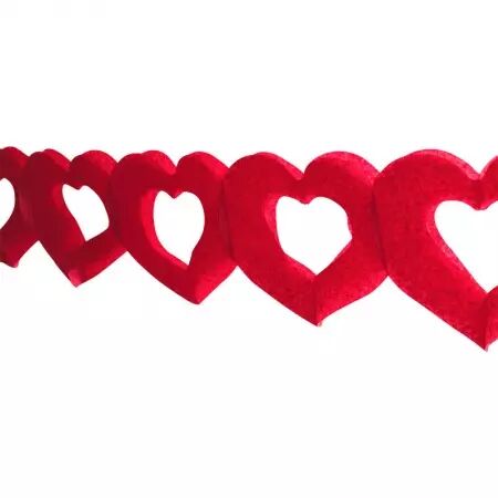 Guirlande deux c�urs 4m - Rouge