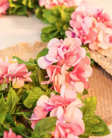 GUIRLANDE HORTENSIA ROSE CLAIR