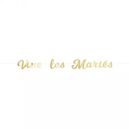 GUIRLANDE LETTRES VIVE LES MARIES OR