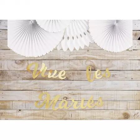 GUIRLANDE LETTRES VIVE LES MARIES OR