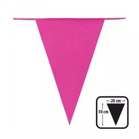 Guirlande PE 20 fanions 30 X 20 cm  ROSE
