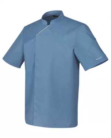 HARTI MANCHE COURTE VESTE BLEU ECRU