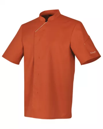 HARTI MANCHE COURTE VESTE TERRACOTTA ECRU