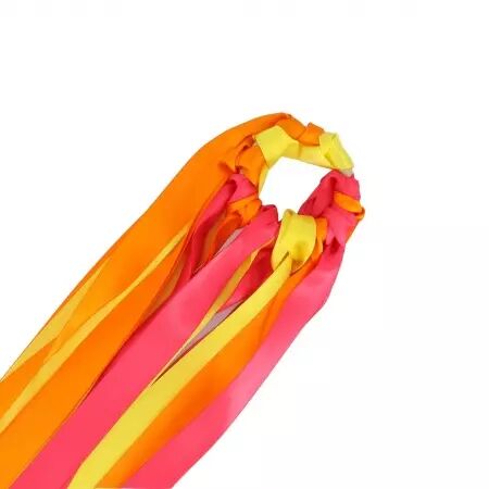 Jeu du Ruban Satin et Bois Jaune, Orange et Fuschia