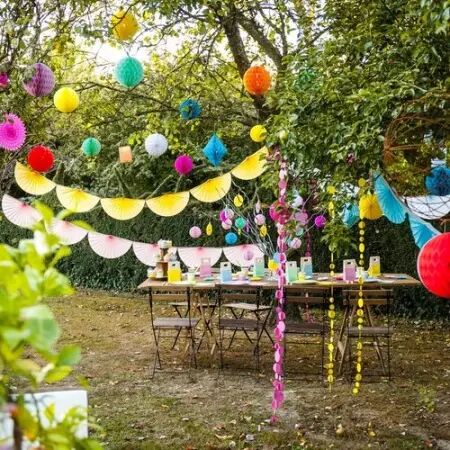 LANTERNE TURQUOISE 35CM BLANC