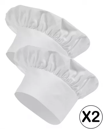 LOT DE 2 TOQUES BLANCHES - TU