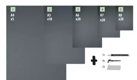 LOT DE 20 ARDOISE TAGS A7 EFFACABLE+FEUTRE CRAIE+ACCESSOIRES