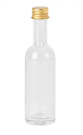 Mignonnette Edgar Verre Transparent et Bouchon Or &Oslash;3,5x13,5cm - 50ml