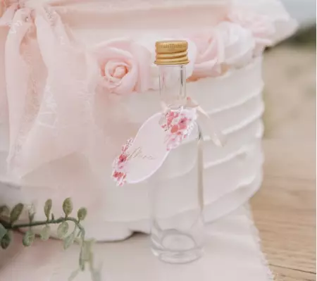 Mignonnette Edgar Verre Transparent et Bouchon Or &Oslash;3,5x13,5cm - 50ml