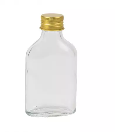 Mignonnette L&eacute;o Verre Transparent et Bouchon en M&eacute;tal 5,4x11x2,7cm - 70ml