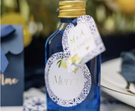 Mignonnette L&eacute;o Verre Transparent et Bouchon en M&eacute;tal 5,4x11x2,7cm - 70ml