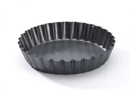 Moule &agrave; tartelette rond cannel&eacute; acier antiadh&eacute;sif &Oslash;12cm