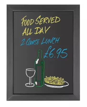 Olympia Wallboard Black Wooden Frame - 450x600mm