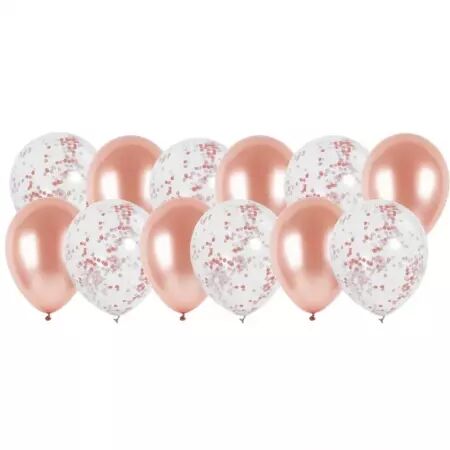 Pack de 12 ballons 30cm  6 ROSEGOLD  /36468RO