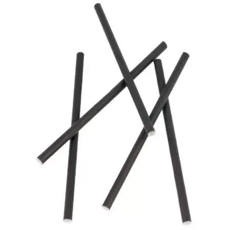 PAILLES DROITES COCKTAIL &Oslash;0,60x14 CM NOIR PAPIER (3000 UNIT&Eacute;)