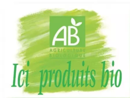 Pancarte 20x15cm Ici Produits Bio + fil nylon