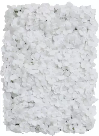 PANNEAU FLORAL FLEURS HORTENSIA BLANC 60CM X 40CM X 5CM