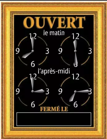 Panneau Horaire 20x15 Ornement / 3239