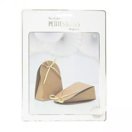 PETITES BOITES KRAFT EN OR X8