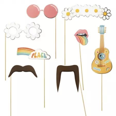  PHOTOBOOTH HIPPY PARTY 8PCS -