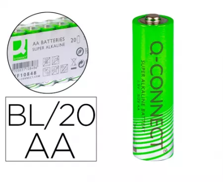 PILE Q-CONNECT ALCALINE AA LR6 CAPACIT 1.5V PACK 20 UNITS