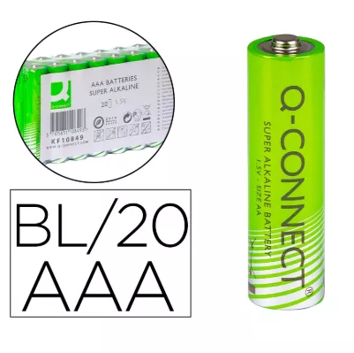 Pile q-connect alcaline aaa lr03 capacit&eacute; 1.5v pack 20 unit&eacute;s.