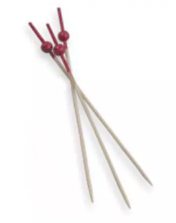 PIQUES \ BOULE ROUGE\  9 (h) CM NATUREL BAMBOU (100 UNIT&Eacute;)