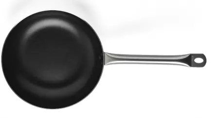 PO&Ecirc;LE PROFOND ALUMINIUM MANCHE EN INOX AVEC REV&Ecirc;TEMENT ANTI-ADH&Eacute;SIF  4MM. 32 CM &Oslash; VULCANO