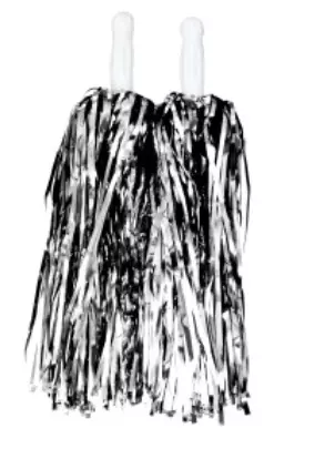 Pompom metalisee argent