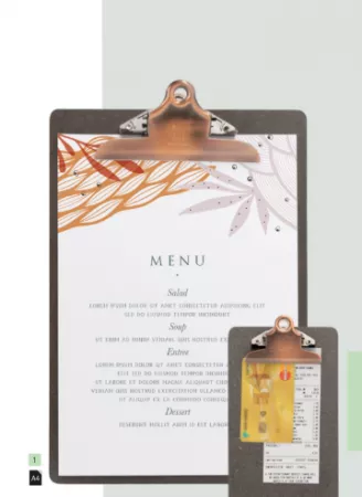 PORTE MENU CLIP BOIS A4