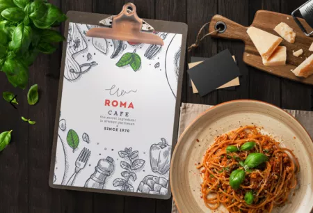 PORTE MENU CLIP BOIS A4