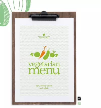 PORTE MENU EN BOIS NOYER A4-a pince pour la maintien 