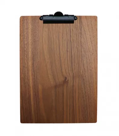 PORTE MENU EN BOIS NOYER A4-a pince pour la maintien 
