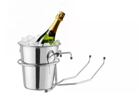 Porte-seau de table chrom&eacute;