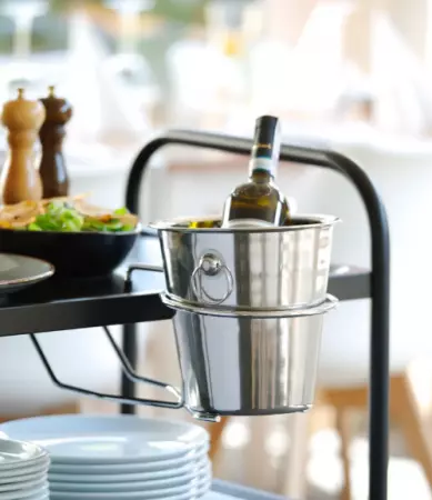 Porte-seau de table chrom&eacute;