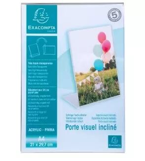 PORTE VISUEL EXACOMPTA ACRYLIQUE INCLINE VERTICAL A4 CRISTAL