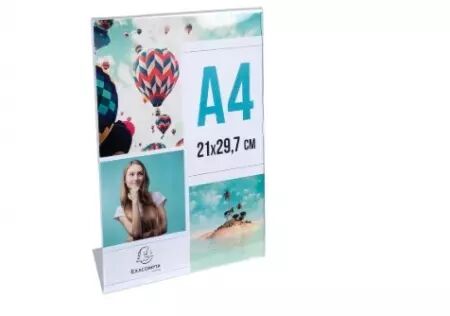 PORTE VISUEL EXACOMPTA ACRYLIQUE INCLINE VERTICAL A4 CRISTAL