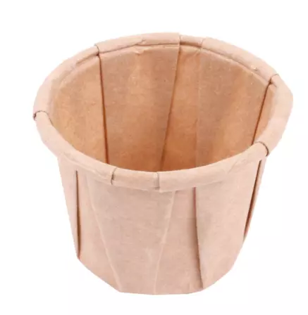 POTS TRAITEUR PLISS&Eacute; 22 ML (0,7 oz) 80 G/M2 &Oslash;3,8/2,6x2,8 CM NATUREL PARCH.INGRAISSABLE (250 UNIT&Eacute;)