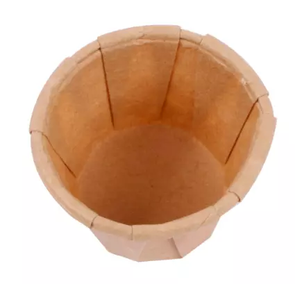 POTS TRAITEUR PLISS&Eacute; 22 ML (0,7 oz) 80 G/M2 &Oslash;3,8/2,6x2,8 CM NATUREL PARCH.INGRAISSABLE (250 UNIT&Eacute;)