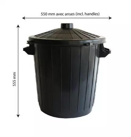 POUBELLE ECO + COUVERCLE  50L NOIR