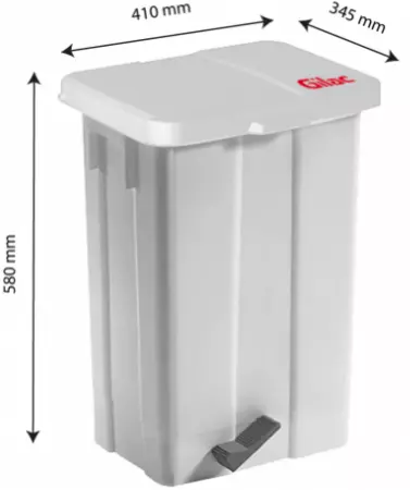 POUBELLE PEDALE 50 L COUV  BLANC