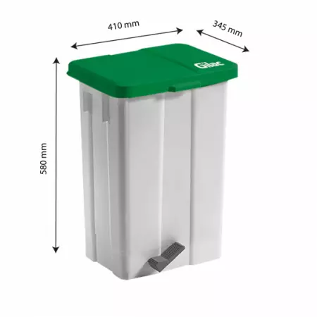 POUBELLE PEDALE 50 L COUV  VERT