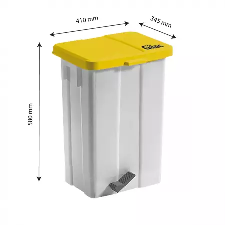 POUBELLE PEDALE 50 L COUV JAUNE