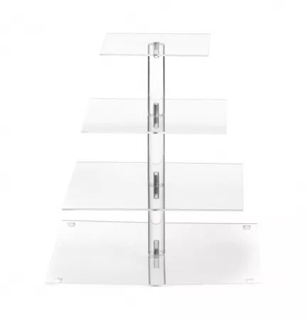 Pr&eacute;sentoir a cocktail plexi 4 niveaux carr&eacute;s