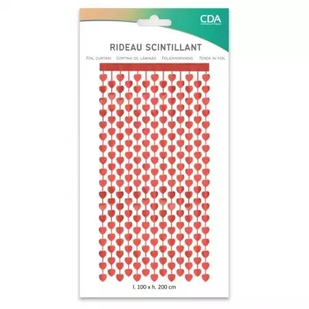 Rideau foil COEUR ROUGE 200 X 100 CM