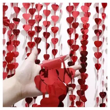 Rideau foil COEUR ROUGE 200 X 100 CM