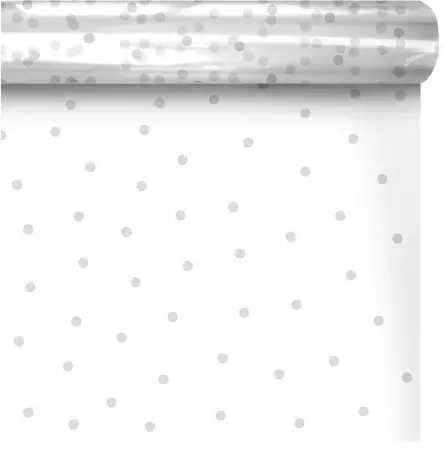 Rouleau Polypro D&eacute;cor 0.70x100m 35&micro; DOTS BLANC