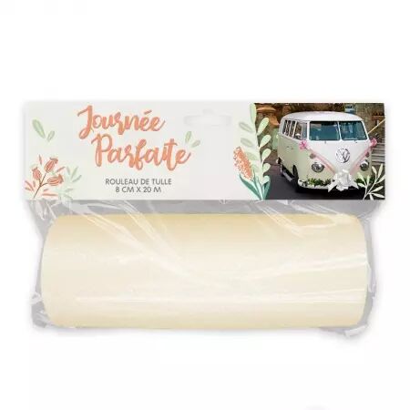 Rouleau tulle IVOIRE 15 cm x 9 m&egrave;tres