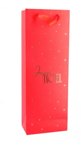 SAC BOUTEILLE \ JOYEUX NOEL\  CARTON ROUGE & OR